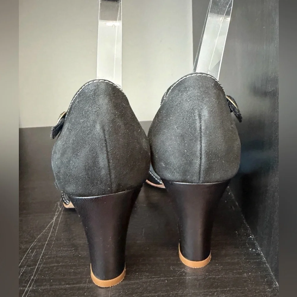Vintage Y2K Marc Jacobs Suede Leather Heels Pumps Pearl Coquette Goth Italy 6 - Picture 4 of 5